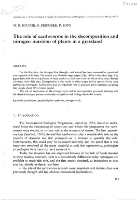 Fichier:Marcel BOUCHE - PU 150 The role of earthworms in the decomposition and nitrogen nutrition in plants in a grassland.pdf